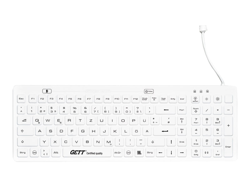 GETT Silikon-Tastatur – desinfizierbar, wasserdicht, 110 Tasten