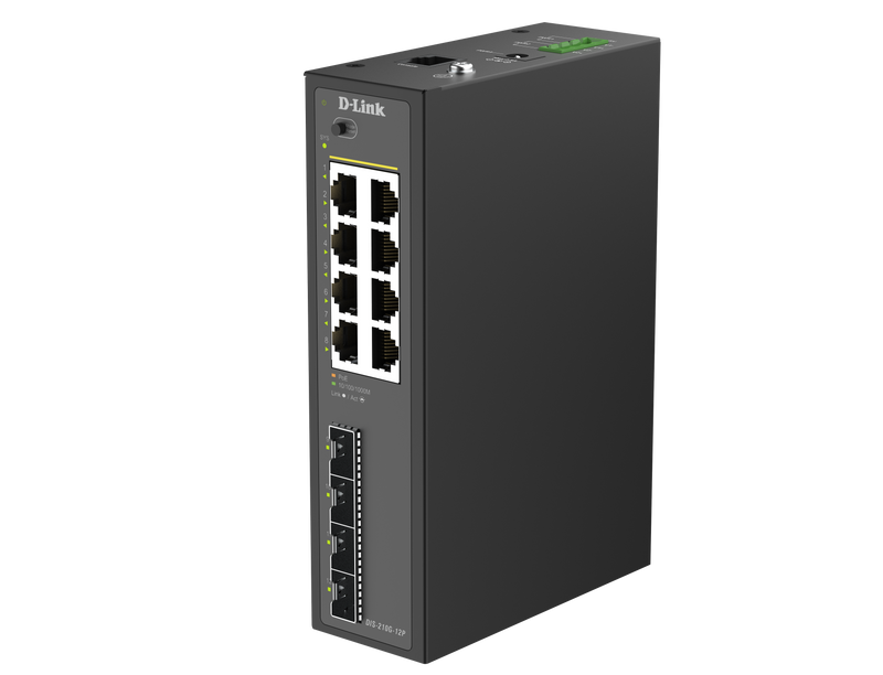 D-Link Industrie-Switch – 8 PoE+ Ports, 4 SFP für robuste Netzwerke