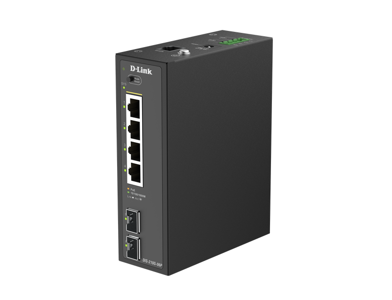 D-Link Industrie-Switch – 6 Ports, 4 PoE+ für robuste Netzwerke