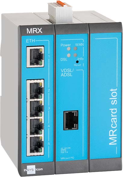 INSYS Router mit 5-Port-Switch – für DIN-Schiene, VPN-fähig