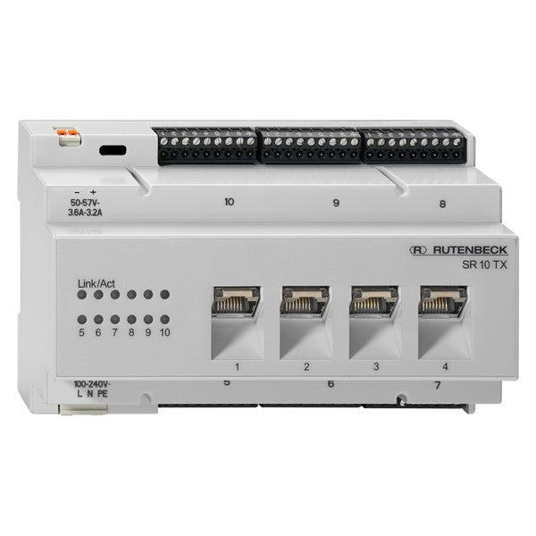 Rutenbeck Gigabit-Switch – 10 Anschlüsse, DIN-Schienen-Montage