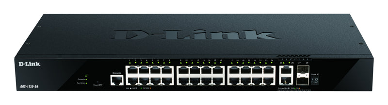 D-Link 28-Port Netzwerk-Switch – Gigabit, Rack-montierbar