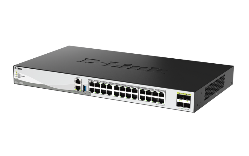 D-Link Netzwerk-Switch – 28 Anschlüsse, 10 Gigabit Ethernet
