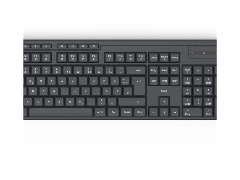 HAMA Kabellose Tastatur und Maus – Ideal fürs Heimbüro, 8 Mediatasten