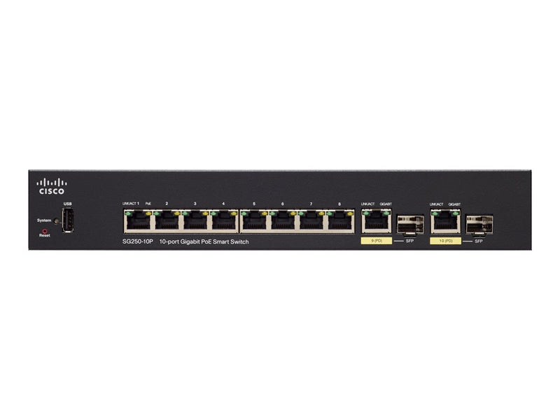 Cisco 10-Port Switch – Gigabit, PoE für kleine Unternehmen