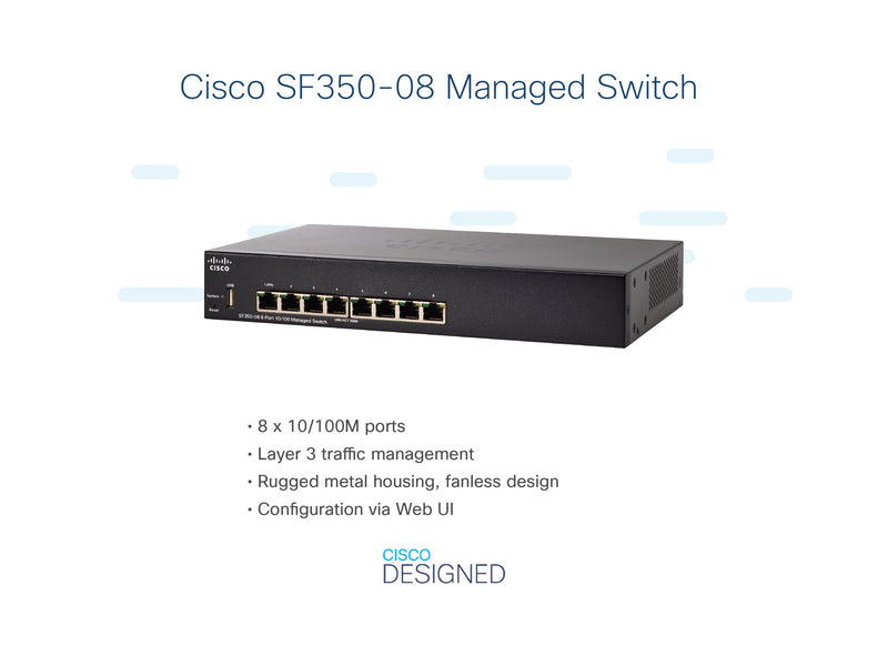 Cisco 8-Port Managed Switch – Für kleine Unternehmen geeignet