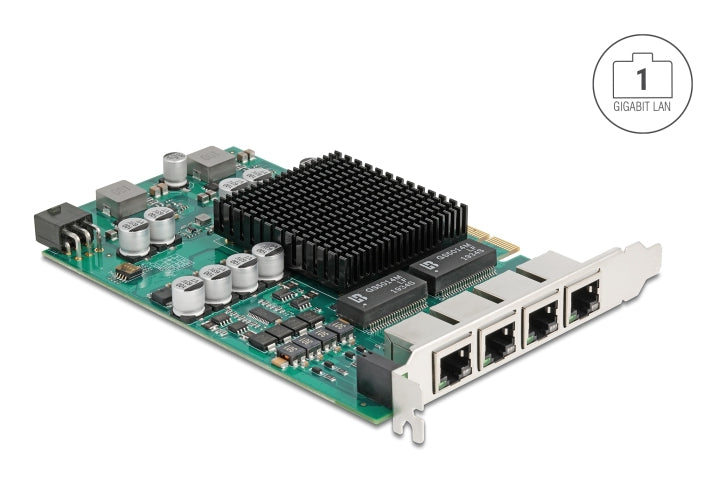 Delock Netzwerkkarte – 4x Gigabit LAN mit PoE+