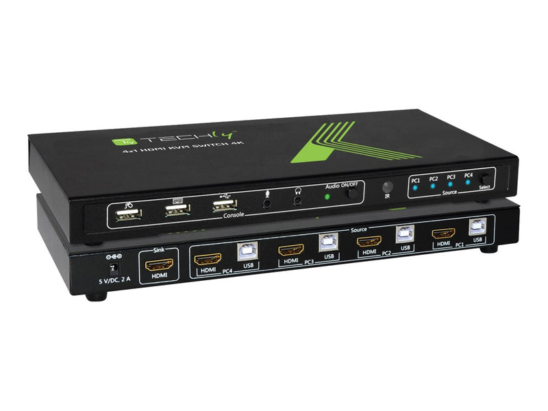 Techly KVM Switch – 4 Geräte, 4K HDMI