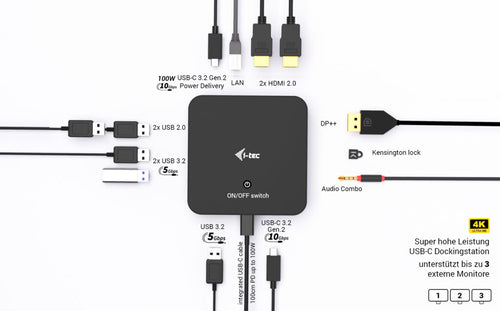 I-TEC USB-C Dockingstation – 4K Display, 100W Stromversorgung