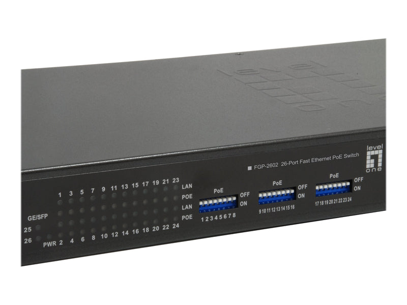 LevelOne 26-Port Netzwerk-Switch – PoE+ für effiziente Stromversorgung