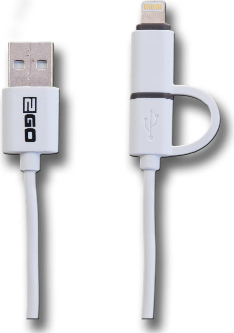2GO 2-in-1 USB-Datenkabel – Micro-USB & Lightning, 1 m