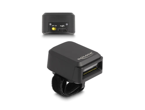 DELOCK Ringbarcode-Scanner – 1D & 2D, Bluetooth, Ladestation
