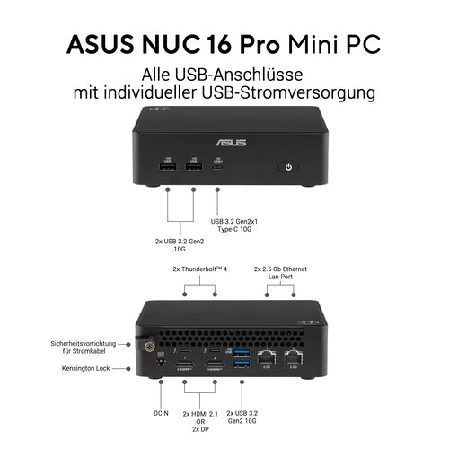 ASUS Mini-PC – Kompakt, 32 GB RAM, 1 TB Speicher