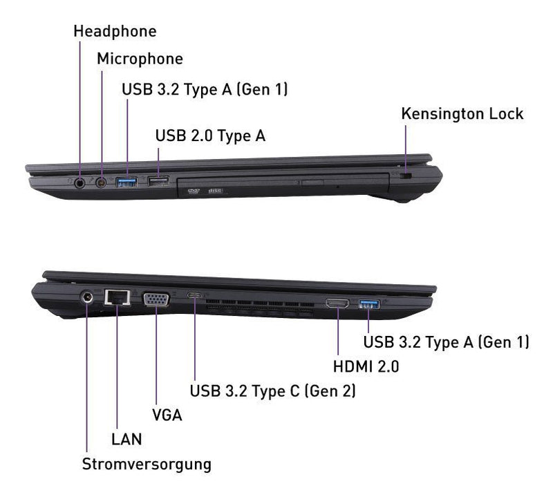 WORTMANN Laptop 15,6" – Core i5, 16 GB RAM