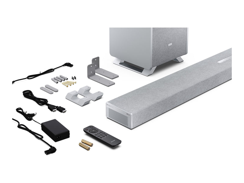 Sharp Soundbar mit kabellosem Subwoofer – Heimkino-Sound in Silber