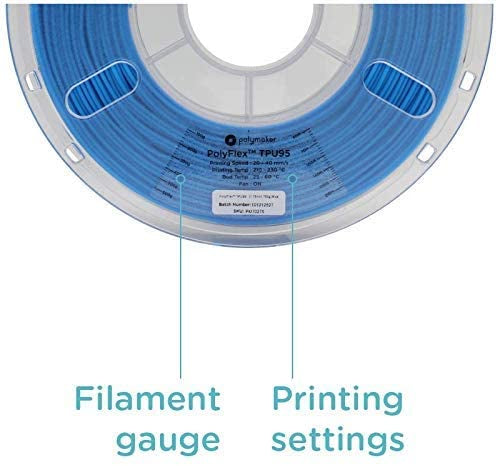 POLYMAKER PolyFlex TPU-Filament – Flexibel, 1.75 mm, Weiß