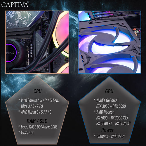 Captiva Desktop-PC – Ryzen 9, 64 GB RAM, 2 TB Speicher