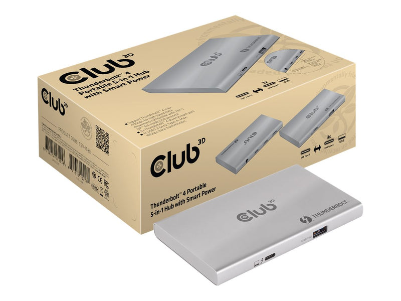 Club3D Thunderbolt 4 Hub – 5 Anschlüsse, schnelles Daten- und Videotransfer