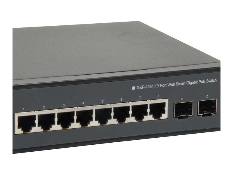 LevelOne Netzwerk-Switch – 8 PoE-Ports, 70 W Leistung