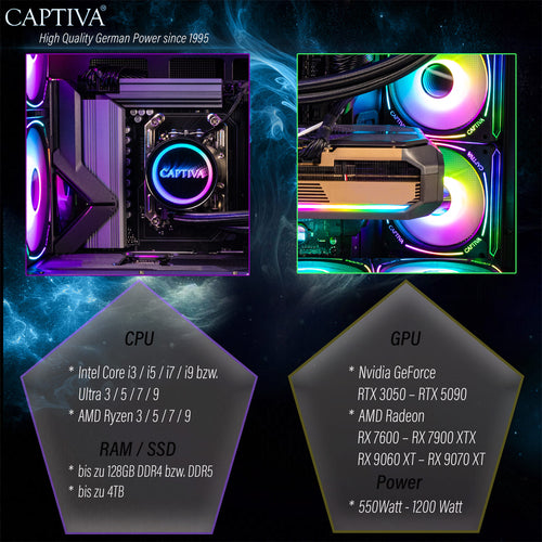 Captiva Gaming-PC – AMD Ryzen 7, 32 GB RAM, 2 TB Speicher