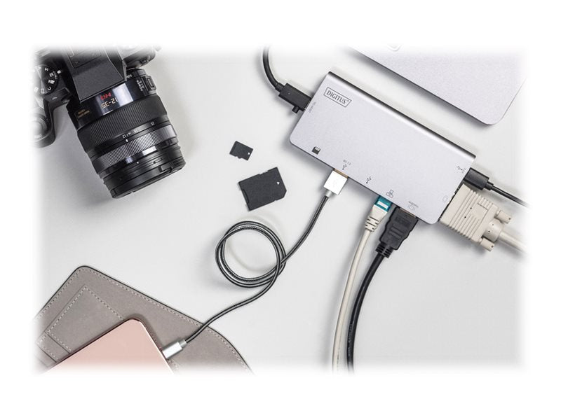 DIGITUS USB-C Multiport Dock – 8 Anschlüsse für unterwegs