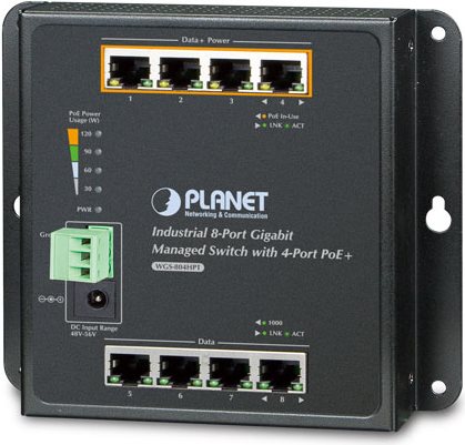 Planet Technology 8-Port Switch – Wandmontage, PoE+ Unterstützung