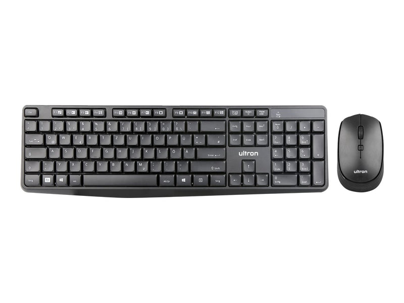 ULTRON Kabelloses Tastatur-Maus-Set – Einfaches Arbeiten, Deutsch Layout
