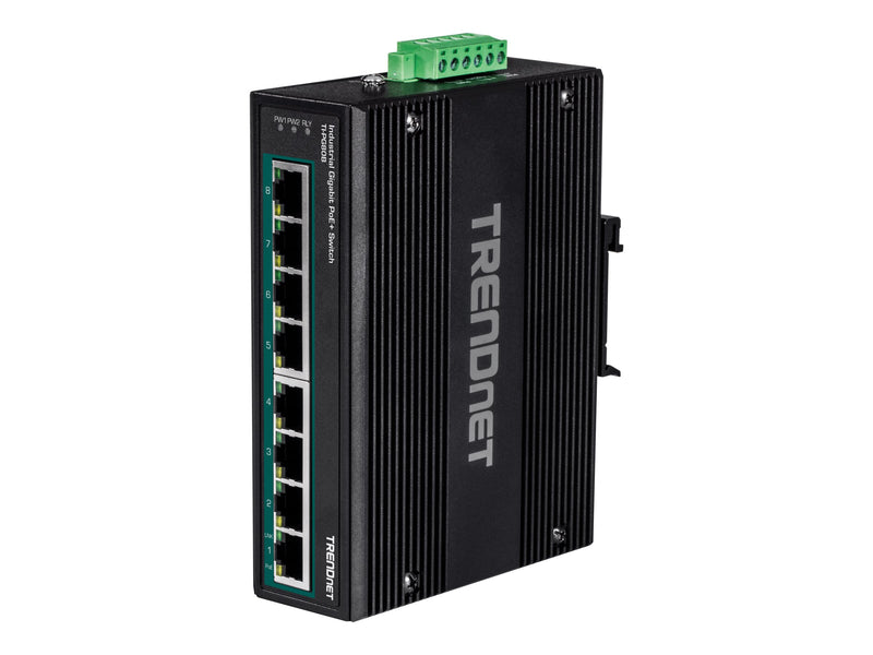 TRENDnet 8-Port Gigabit Switch – PoE+, für Industrieumgebungen