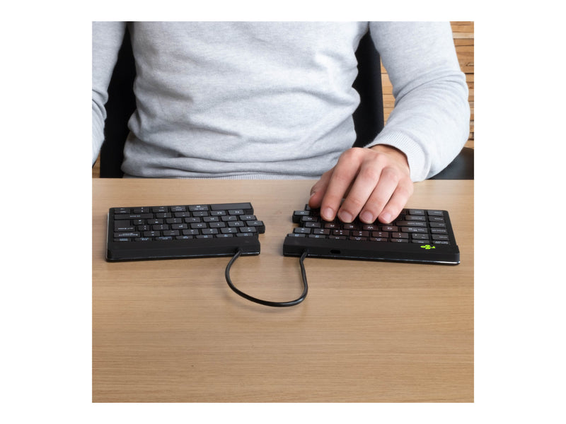 R-GO TOOLS Ergonomische Tastatur – Kabellos, Integrierte Pauseanzeige