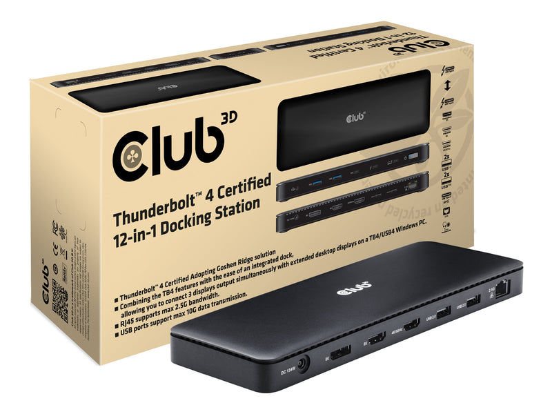 Club3D Dockingstation – 12 Anschlüsse, 8K-Video