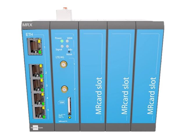 INSYS MRX5 LTE-Router – 5-Port-Switch, DIN-Schiene montierbar