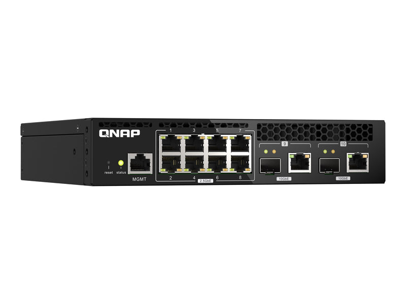 QNAP Netzwerk-Switch – 8 Ports, 2.5 Gbps, 2x 10 Gbps Kombi-Ports