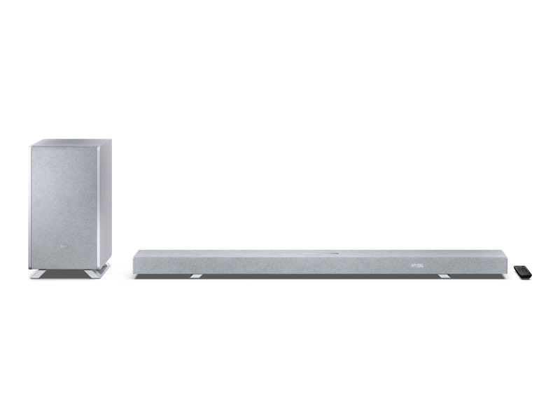 Sharp Soundbar mit kabellosem Subwoofer – Heimkino-Sound in Silber