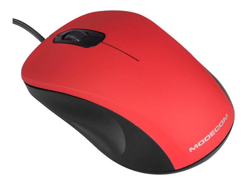 MODECOM Optische Maus – Leise, Kabelgebunden, Rot