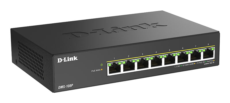 D-Link 8-Port Netzwerk-Switch – Multi-Gigabit, PoE+ Unterstützung