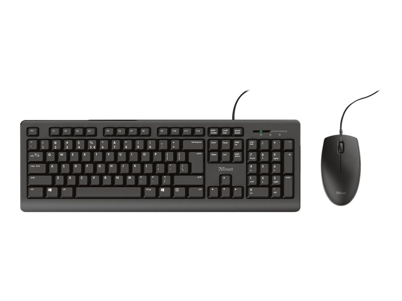 Trust Primo Tastatur- und Maus-Set – Spritzwasserschutz, USB-Anschluss