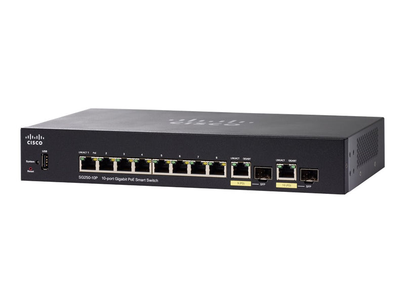 Cisco 10-Port Switch – Gigabit, PoE für kleine Unternehmen