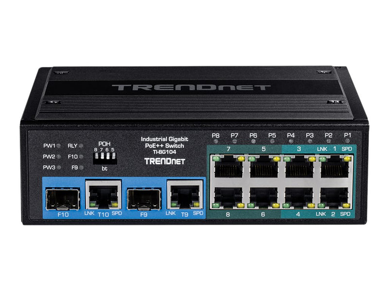 TRENDnet 10-Port Gigabit Switch – PoE++ für Industrie