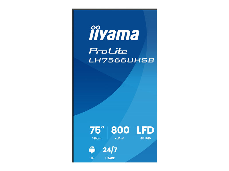 Iiyama 75" 4K Display – Ideal für Digital Signage, Android-basiert