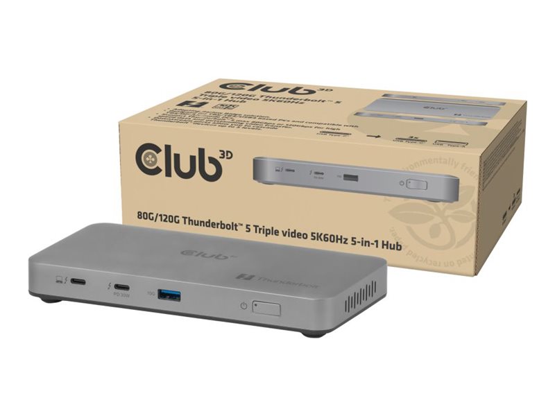 Club3D 5-in-1 Thunderbolt-Hub – 8K-Unterstützung, schnelles Laden