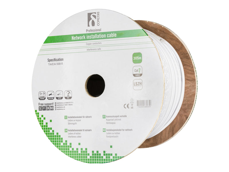 DELTACO Netzwerkkabel – 305 m, halogenfrei, CAT 7