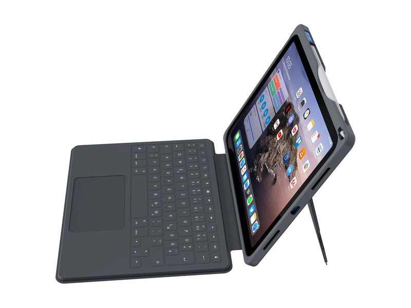 DEQSTER Rugged Keyboard für iPad – Spritzwasserschutz, Trackpad