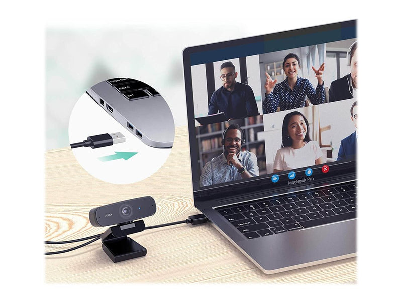 AUKEY Webcam – 1080p Video, integrierte Mikrofone