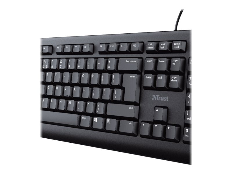 Trust USB-Tastatur – Leise Tasten, Spritzwasserschutz