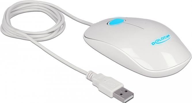 DELOCK Optische Maus – Für Rechts- und Linkshänder, USB-Anschluss