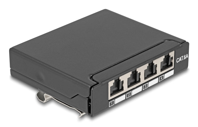 DELOCK Mini Patchpanel – 4 Ports, Cat.6A, für Tischmontage