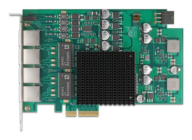 Delock Netzwerkkarte – 4x Gigabit LAN mit PoE+