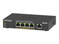 Netgear 5-Port Gigabit Switch – 4 PoE-Anschlüsse, lüfterlos