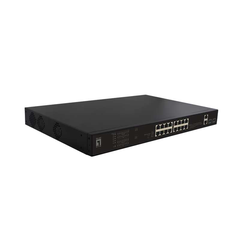 LevelOne Netzwerk-Switch – 20 Anschlüsse, Power over Ethernet