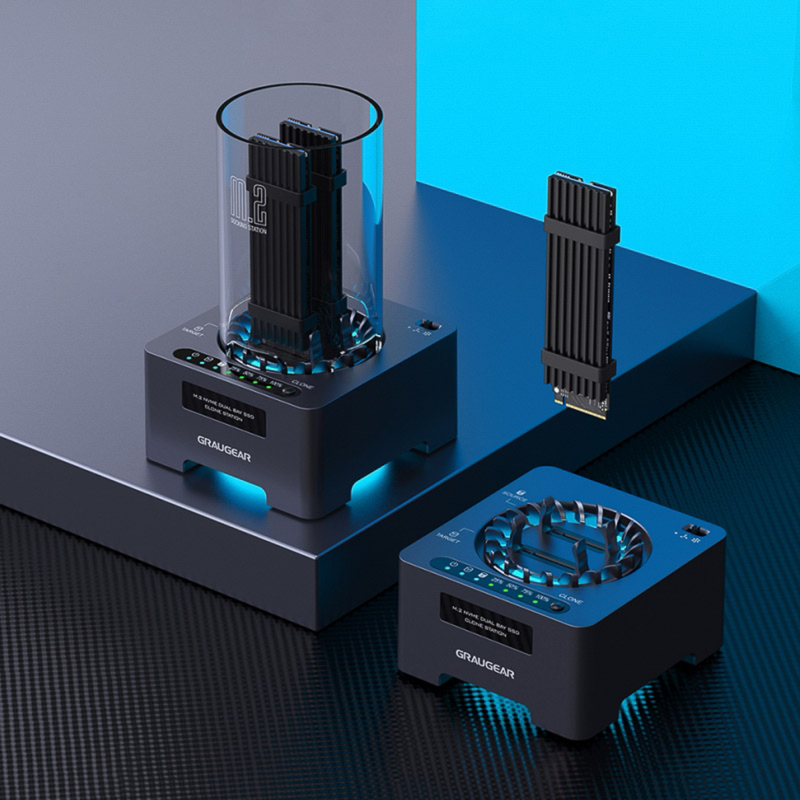 Graugear SSD Klonstation – M.2 NVMe mit Lüfter, 20 Gbit/s